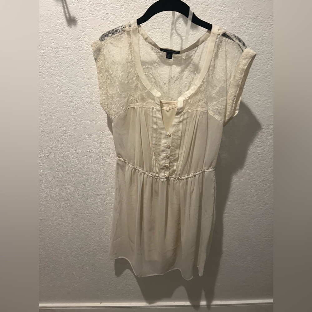 Off-white, vintage peasant dress. Size: S